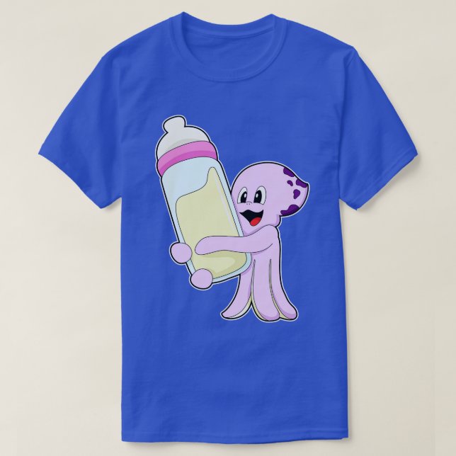 Octopus med Baby flaska Mjölk T Shirt (Design framsida)