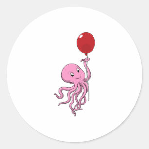 Octopus med Blegon Runt Klistermärke