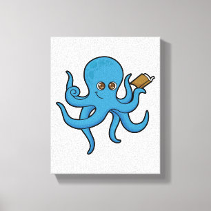 Octopus med Bok Canvastryck