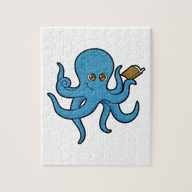 Octopus med Bok Pussel (Vertikal)