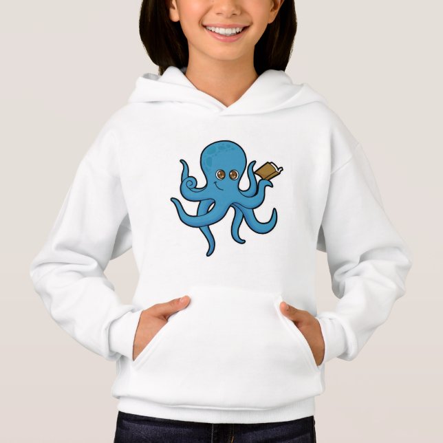 Octopus med Bok T Shirt (Framsida)