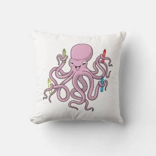 Octopus med Crayon Kudde