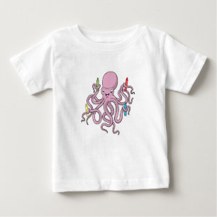 Octopus med Crayon T Shirt