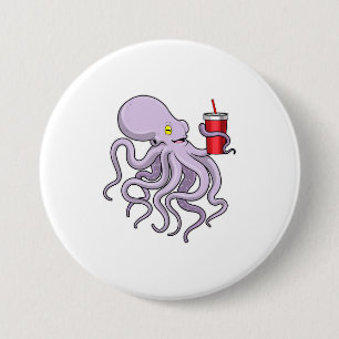Octopus med drickande mugg knapp