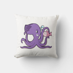 Octopus med Fish.PNG Kudde