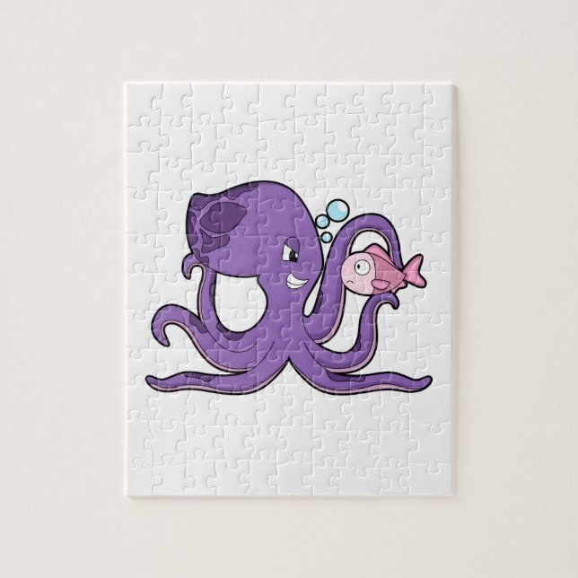 Octopus med Fish.PNG Pussel (Vertikal)
