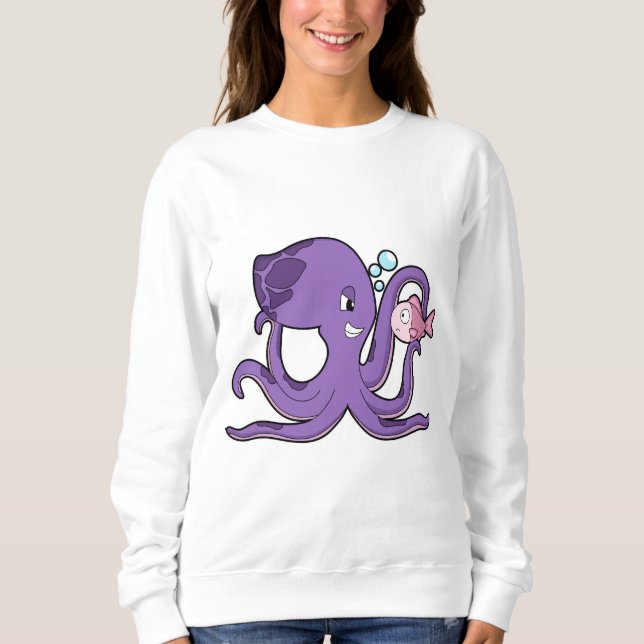 Octopus med Fish.PNG T Shirt (Framsida)