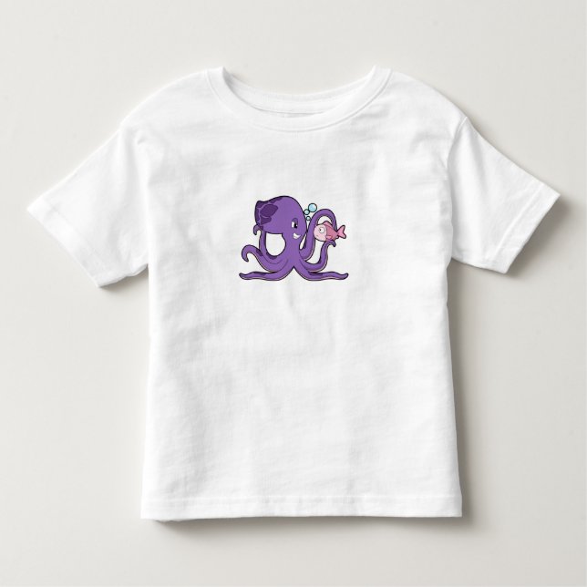 Octopus med Fish.PNG T Shirt (Framsida)