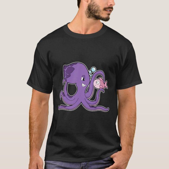 Octopus med Fish.PNG T Shirt (Framsida)