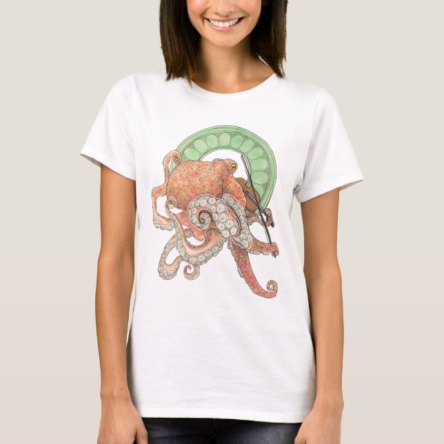 Octopus med flamma t shirt (Framsida)