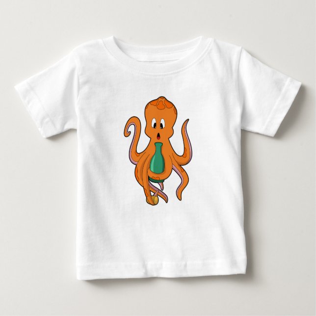 Octopus med Flaska.PNG T Shirt (Framsida)