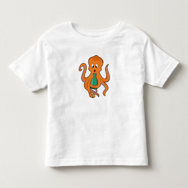 Octopus med Flaska.PNG T Shirt (Framsida)