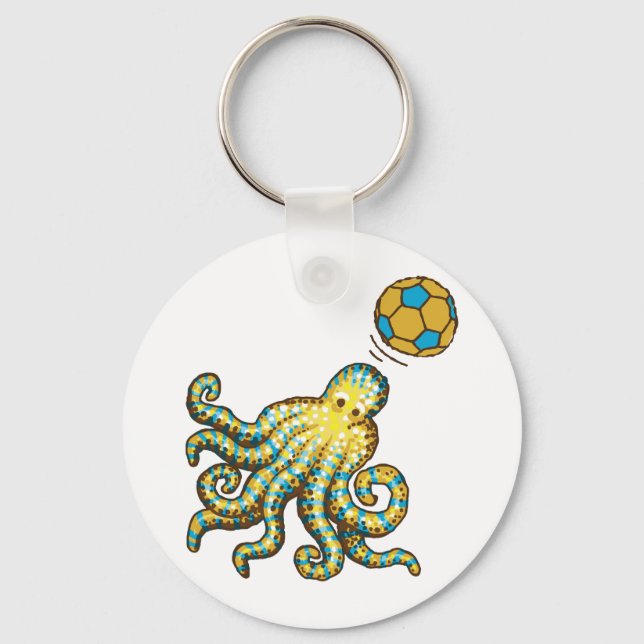 Octopus med fotboll nyckelring (Framsida)