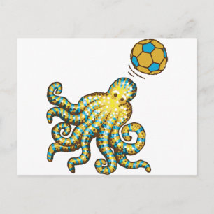 Octopus med fotboll vykort