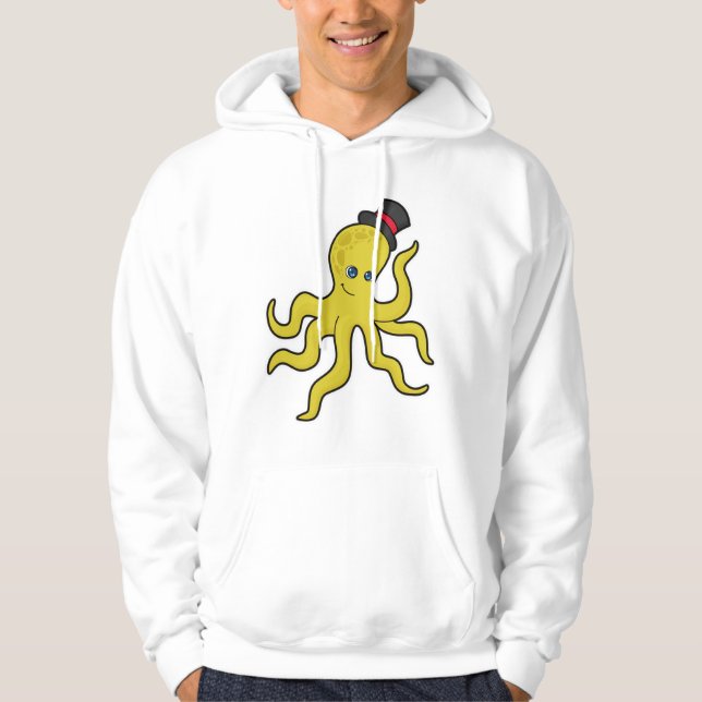 Octopus med Hat Hoodie (Framsida)