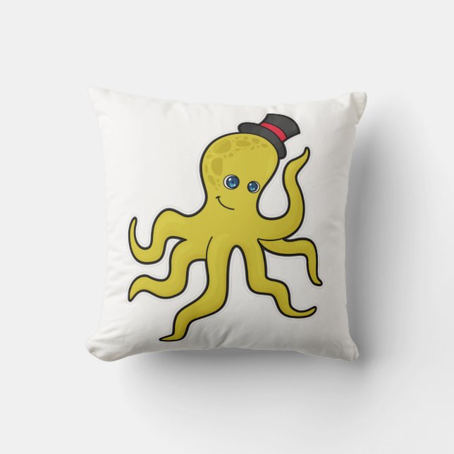 Octopus med Hat Kudde (Framsida)