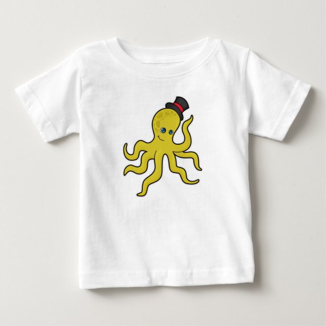 Octopus med Hat T Shirt (Framsida)
