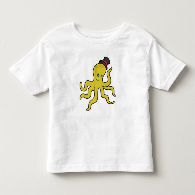 Octopus med Hat T Shirt (Framsida)
