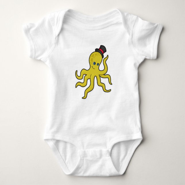 Octopus med Hat T Shirt (Framsida)