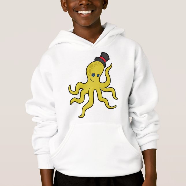 Octopus med Hat T Shirt (Framsida)