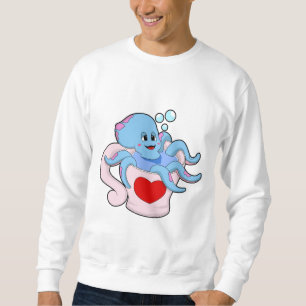 Octopus med Heart Kopp.PNG Lång Ärmad Tröja