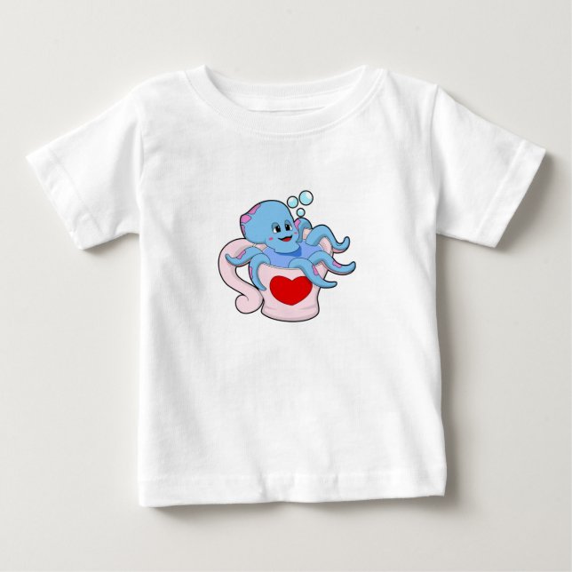 Octopus med Heart Kopp.PNG T Shirt (Framsida)