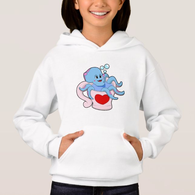 Octopus med Heart Kopp.PNG T Shirt (Framsida)