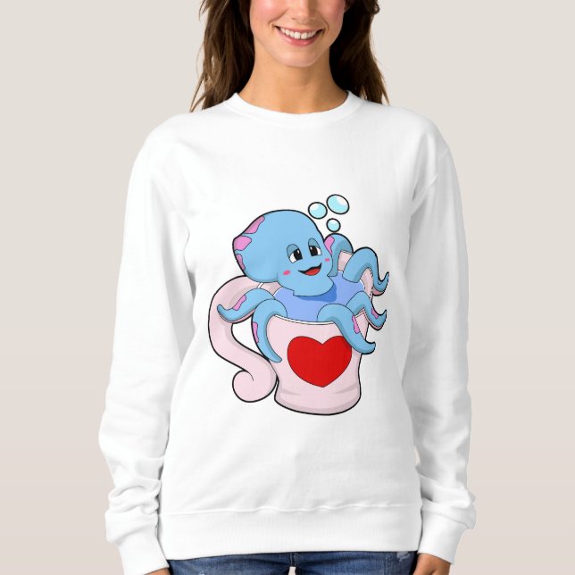 Octopus med Heart Kopp.PNG T Shirt (Framsida)
