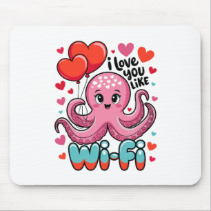 Octopus med hjärtbyllon i Kärlek som du gillar Wi- Musmatta