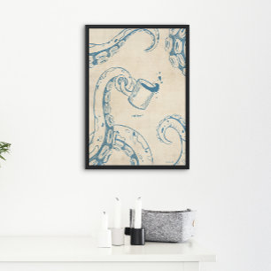 Octopus med kaffe Kopp Bläck Poster