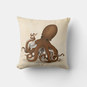 Octopus med lab-kolv Steampunk Chemistry Science Kudde