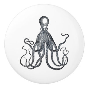 Octopus med långa tentakler Kraken Cthulhu Knopp