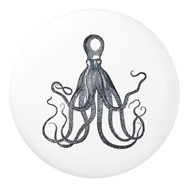 Octopus med långa tentakler| Kraken| Cthulhu Knopp (Framsidan)