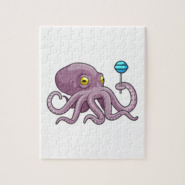 Octopus med Lollipop Pussel (Vertikal)