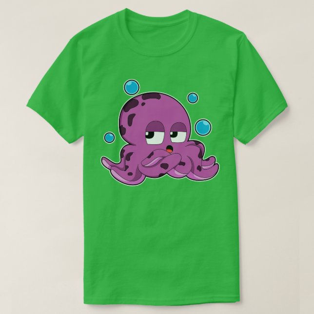 Octopus med Luft bubblor T Shirt (Design framsida)