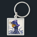 Octopus med Nautical Hat Fyrkantig Silverfärgad Nyckelring<br><div class="desc">Octopus Nautical Hat vid Fab Funky. Har en finare-bläcktopus med en roligt,  nautisk tematerad tophat som läggs till med sjöliv.|191004D</div>