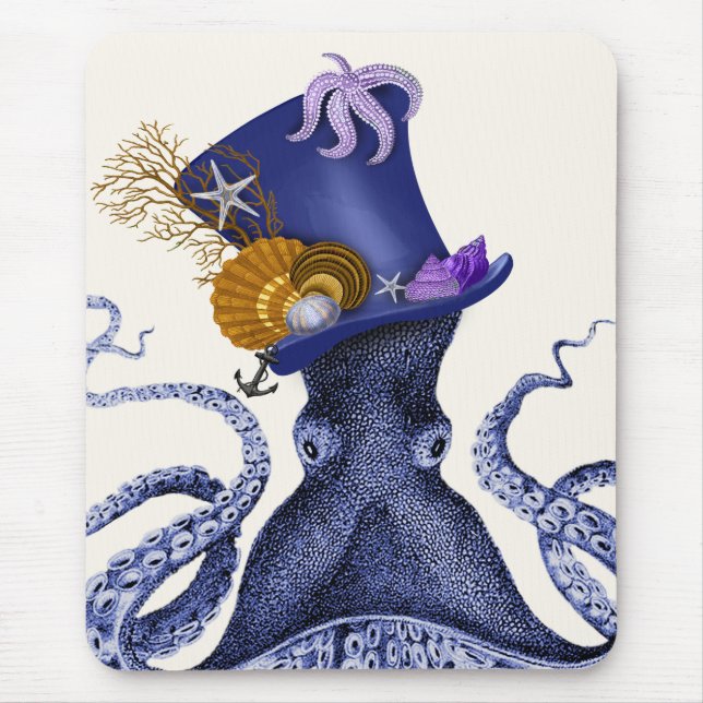 Octopus med Nautical Hat Musmatta (Framsidan)