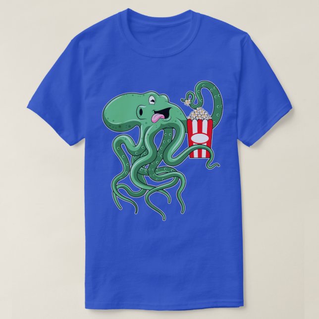 Octopus med Popcorn T Shirt (Design framsida)