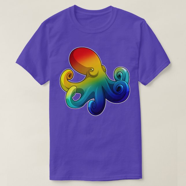 Octopus med regnbåge 2 t shirt (Design framsida)