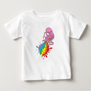Octopus med regnbåge t shirt