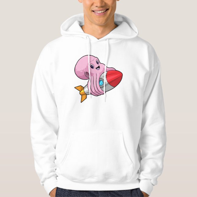 Octopus med Rocket Hoodie (Framsida)