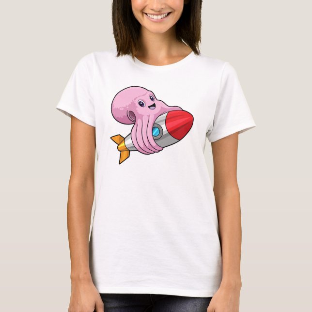 Octopus med Rocket T Shirt (Framsida)