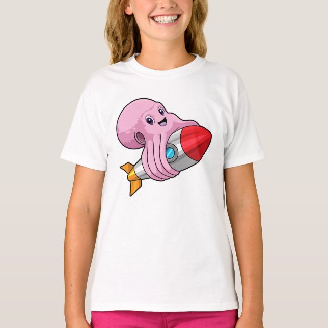 Octopus med Rocket T Shirt (Framsida)