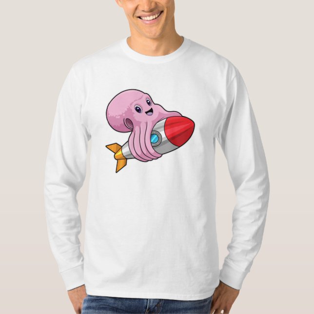 Octopus med Rocket T Shirt (Framsida)