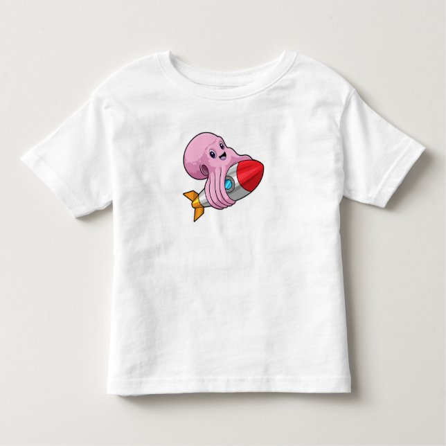 Octopus med Rocket T Shirt (Framsida)