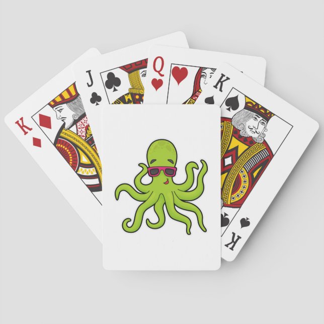Octopus med solglasögon casinokort (Baksidan)