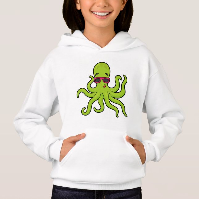 Octopus med solglasögon t shirt (Framsida)