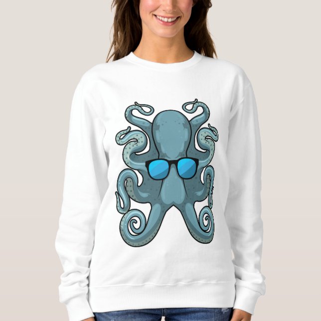 Octopus med solglasögon t shirt (Framsida)