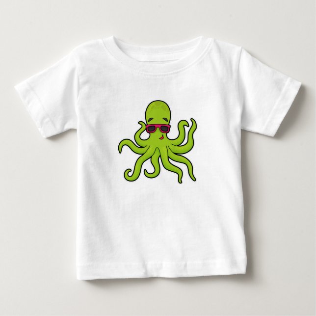 Octopus med solglasögon t shirt (Framsida)