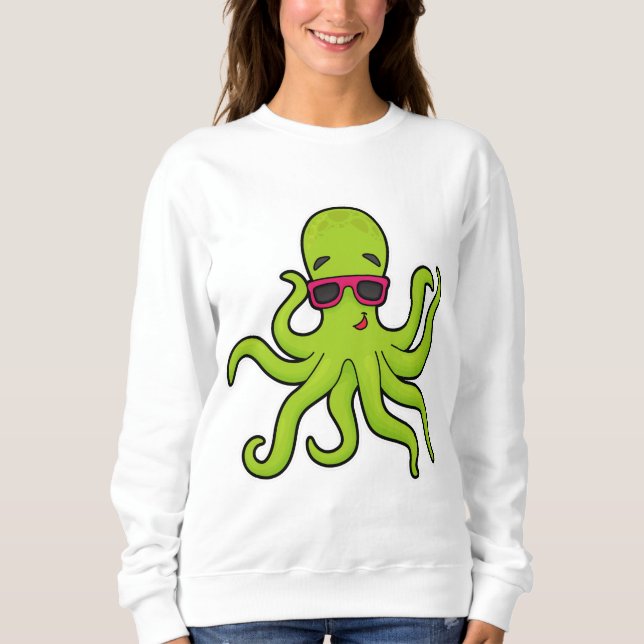 Octopus med solglasögon t shirt (Framsida)